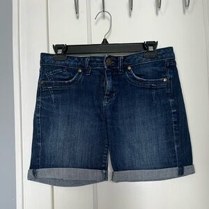 Dark Wash Roll Cuff Shorts